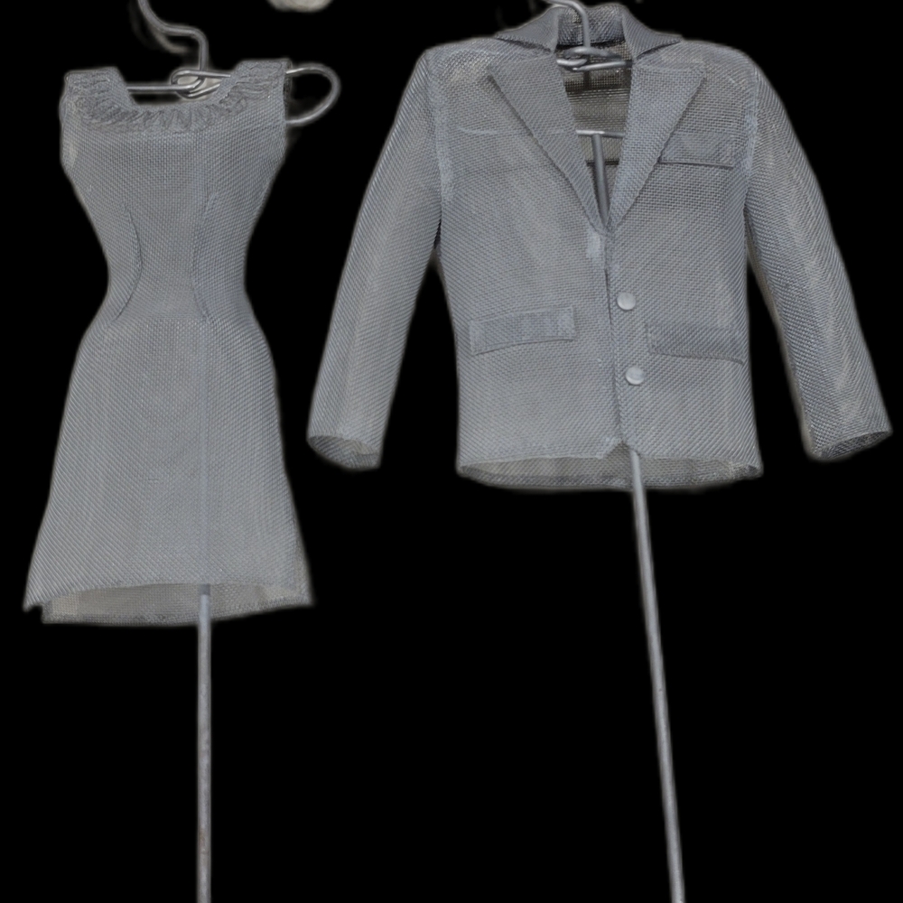 Elegant Gray Dress and Blazer Set